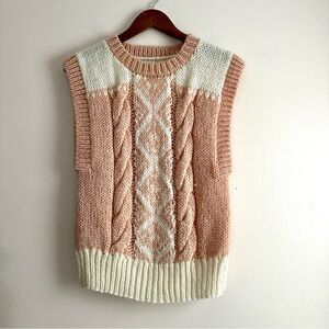 Vintage Hand Knit Wool Blend Vest‎